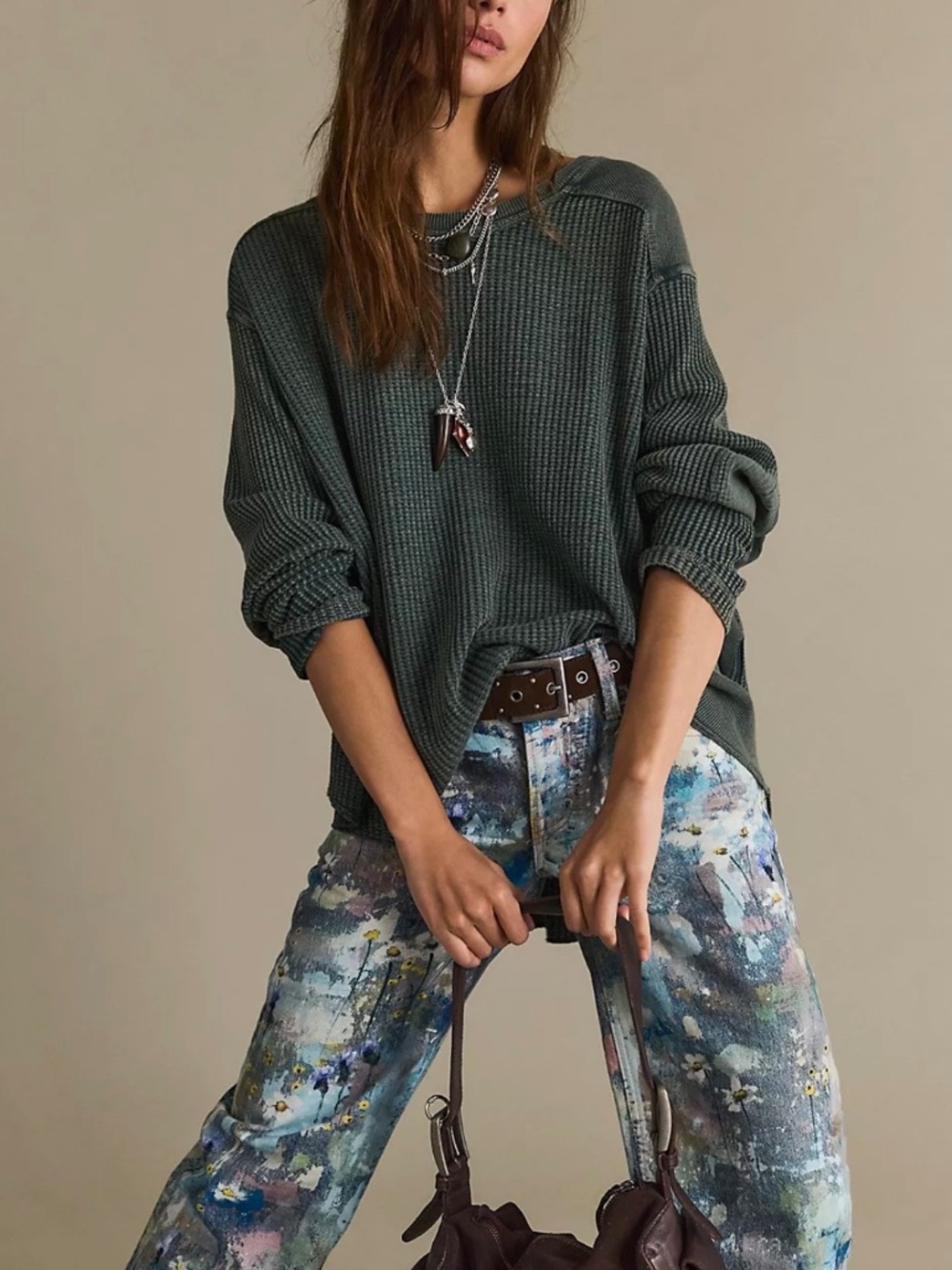 Free People FP One Blake Thermal Green Size S $68 - Picture 3 of 9